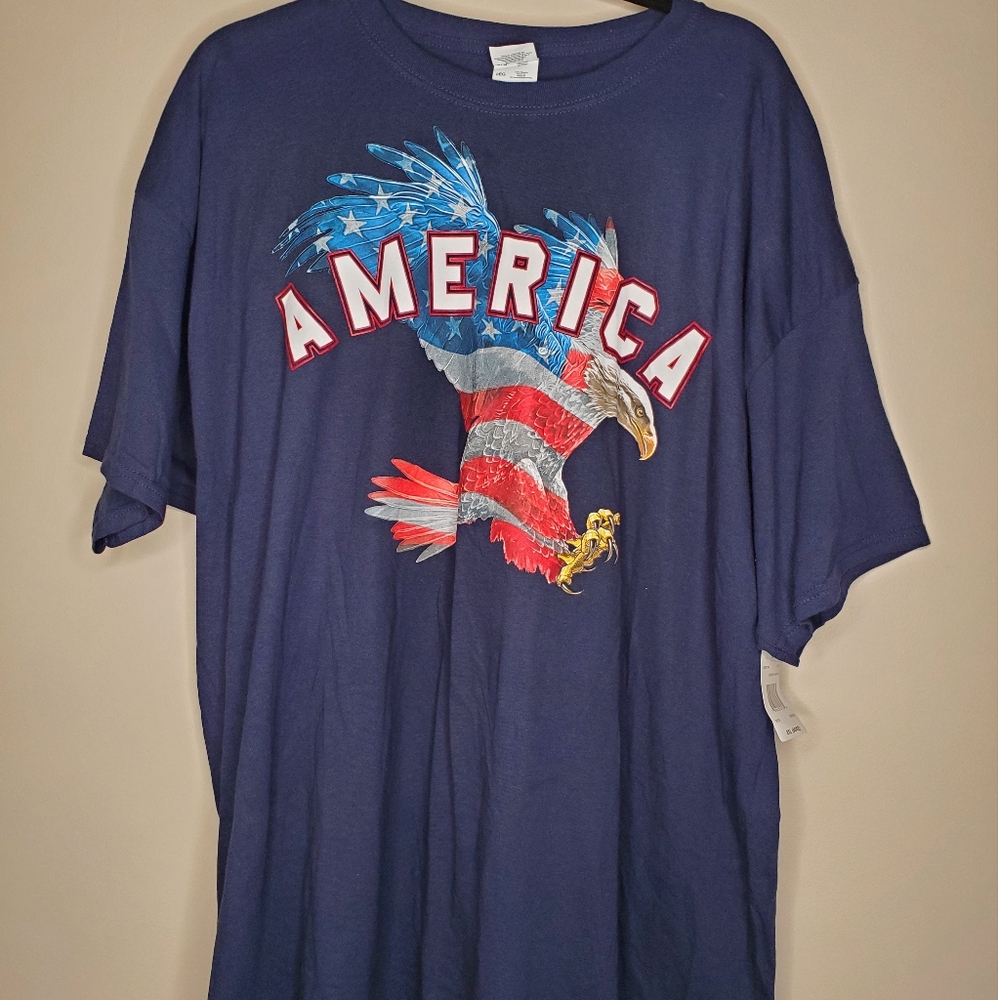 America 2XL Shirt Navy Blue NWT